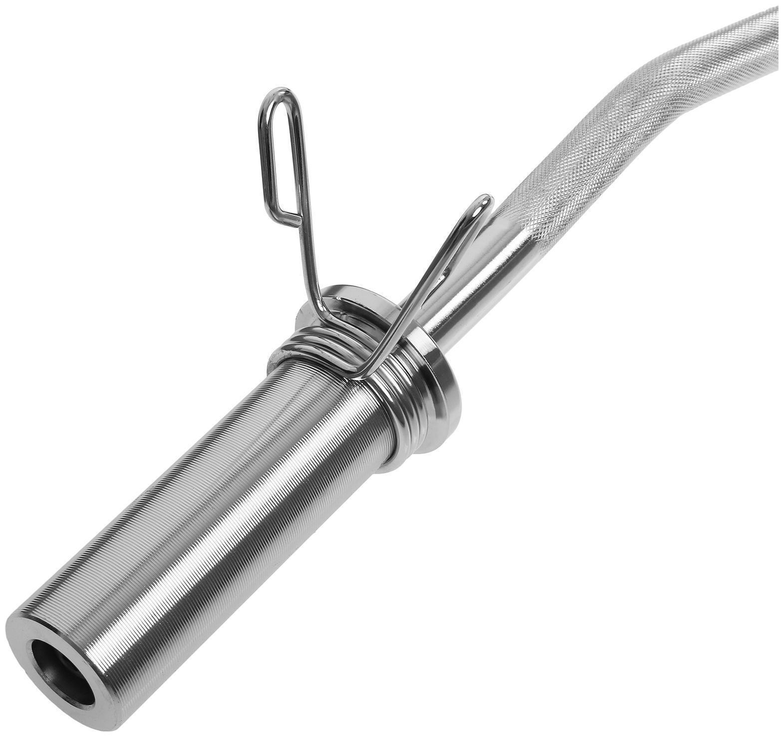 Гриф гнутый Вайдера W-образный 120 см, d=50 мм, вес 6,3 кг, с замками, до 120 кг