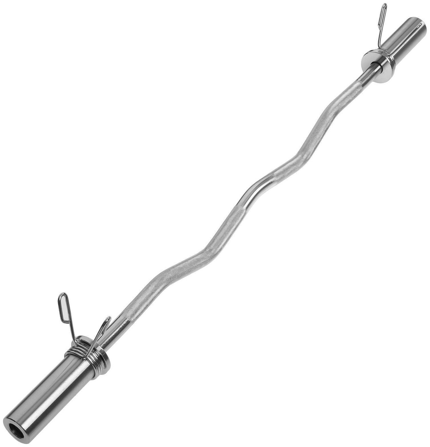 Гриф гнутый Вайдера W-образный 120 см, d=50 мм, вес 6,3 кг, с замками, до 120 кг