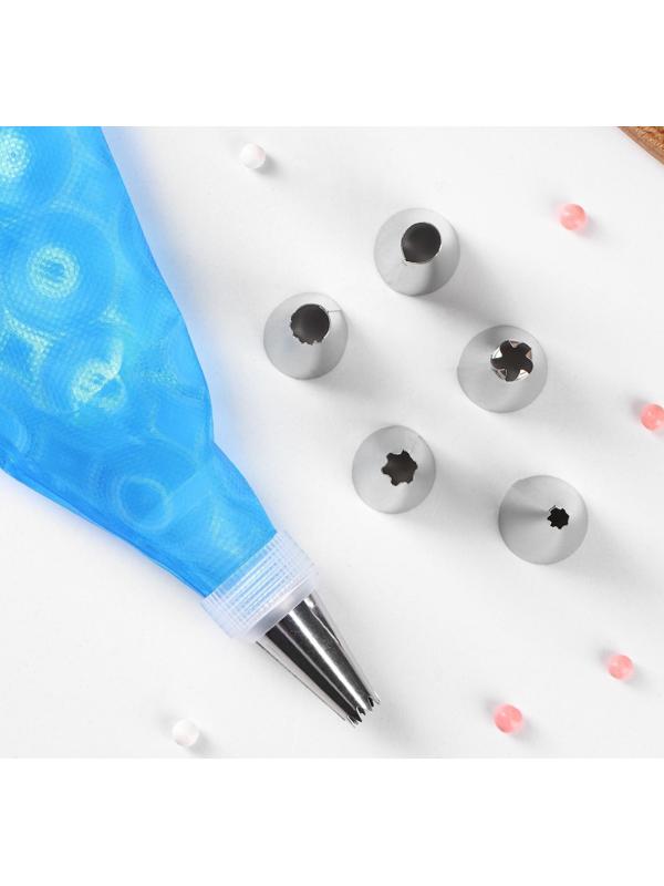 Набор кондитерский Доляна «Хоста», 8 предметов: мешок кондитерский 31×17 см, 6 насадок