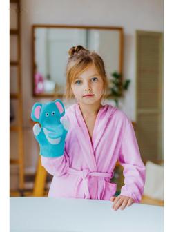 Мочалка-варежка детская для купания Доляна «Слоник», 22 см