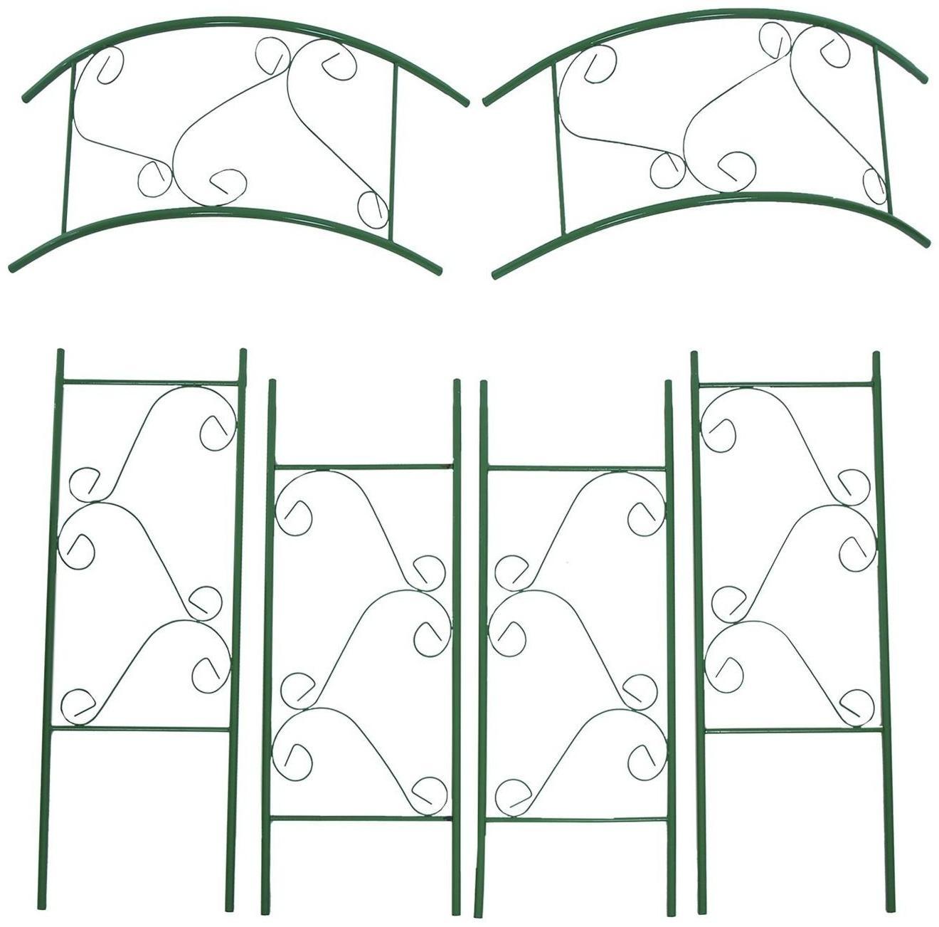 Арка садовая, разборная, 240 × 120 × 36 см, металл, зелёная, «Вьюнок»