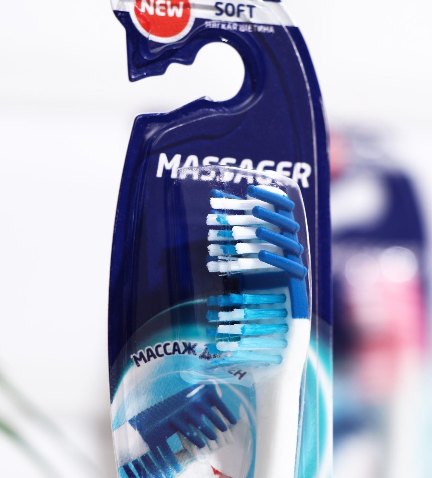 Зубная щетка мягкая Rendal Massager, микс 1 шт.