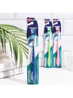 Зубная щетка мягкая Rendal Massager, микс 1 шт.