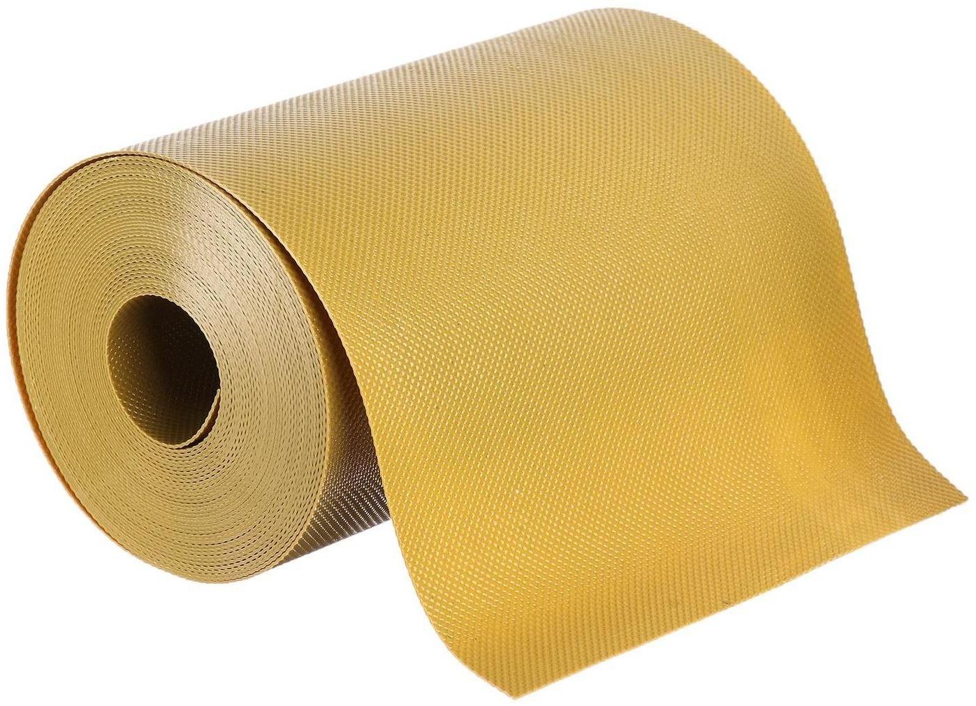 Лента бордюрная, 0.2 × 10 м, толщина 1.2 мм, пластиковая, жёлтая, Greengo