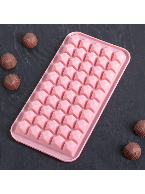 Форма для льда и шоколада «Сапфир», 25×13×2 см, 50 ячеек, цвет МИКС