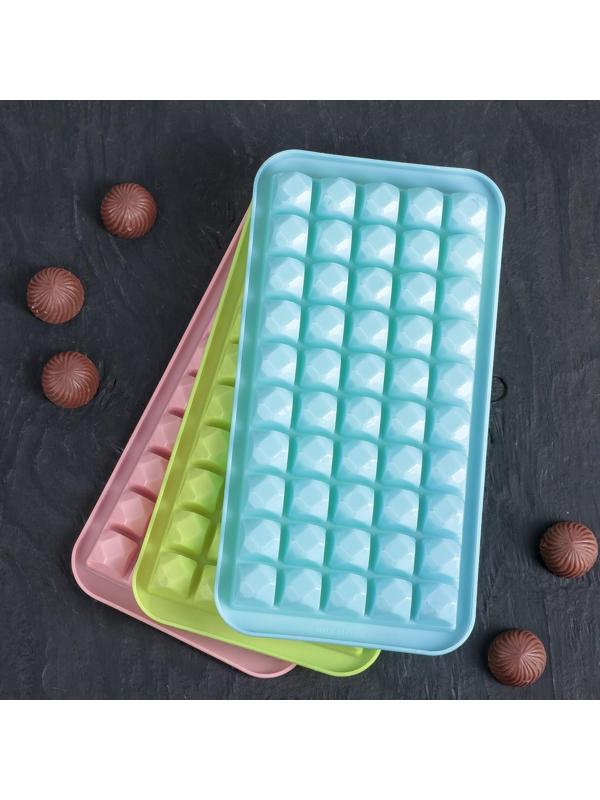 Форма для льда и шоколада «Сапфир», 25×13×2 см, 50 ячеек, цвет МИКС