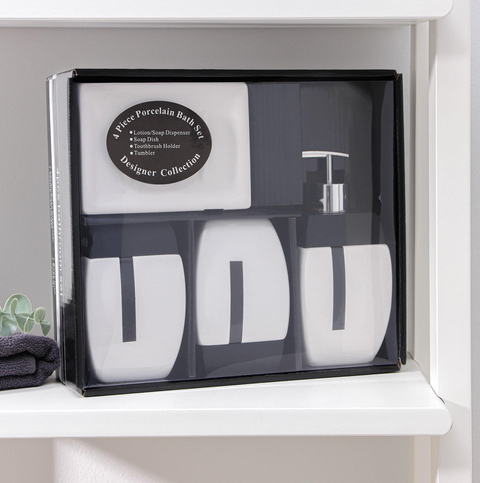 Набор аксессуаров для ванной комнаты «Гармония», 4 предмета (дозатор 400 мл, мыльница, 2 стакана)