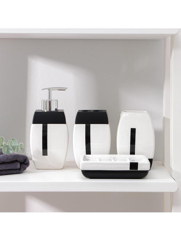Набор аксессуаров для ванной комнаты «Гармония», 4 предмета (дозатор 400 мл, мыльница, 2 стакана)