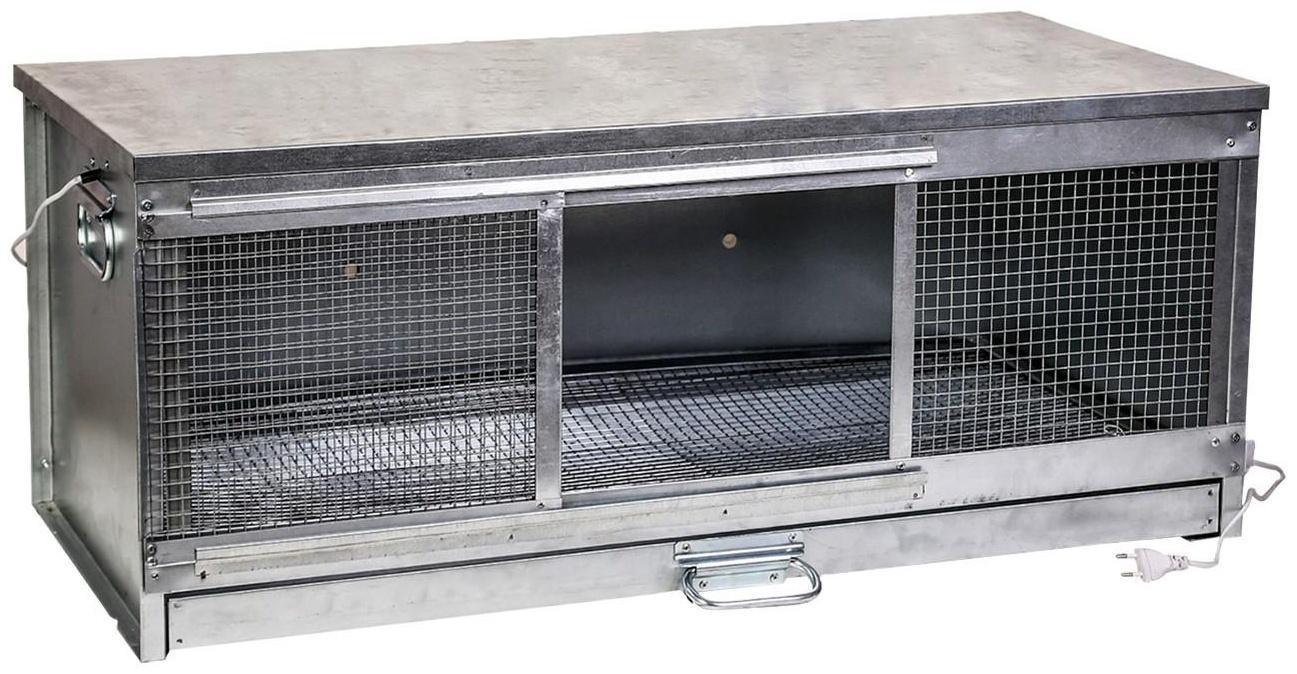 Брудер для цыплят, 100 × 40 × 45 см, с поддоном, с патроном под лампу, металлический