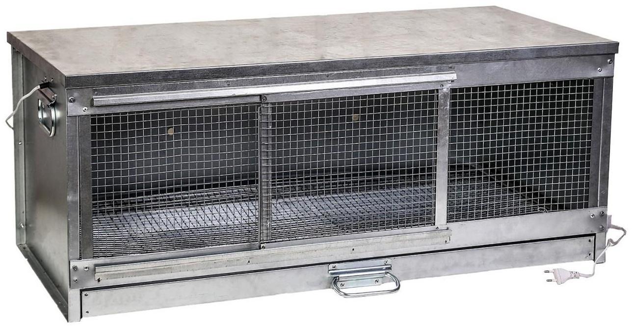 Брудер для цыплят, 100 × 40 × 45 см, с поддоном, с патроном под лампу, металлический