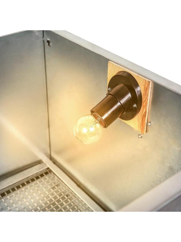 Брудер для цыплят, 100 × 40 × 45 см, с поддоном, с патроном под лампу, металлический