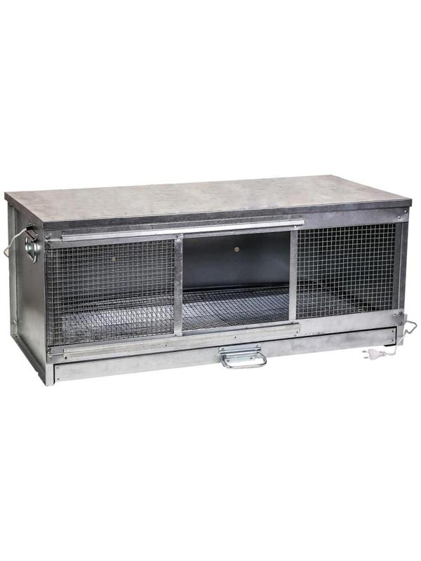 Брудер для цыплят, 100 × 40 × 45 см, с поддоном, с патроном под лампу, металлический