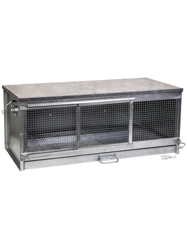 Брудер для цыплят, 100 × 40 × 45 см, с поддоном, с патроном под лампу, металлический