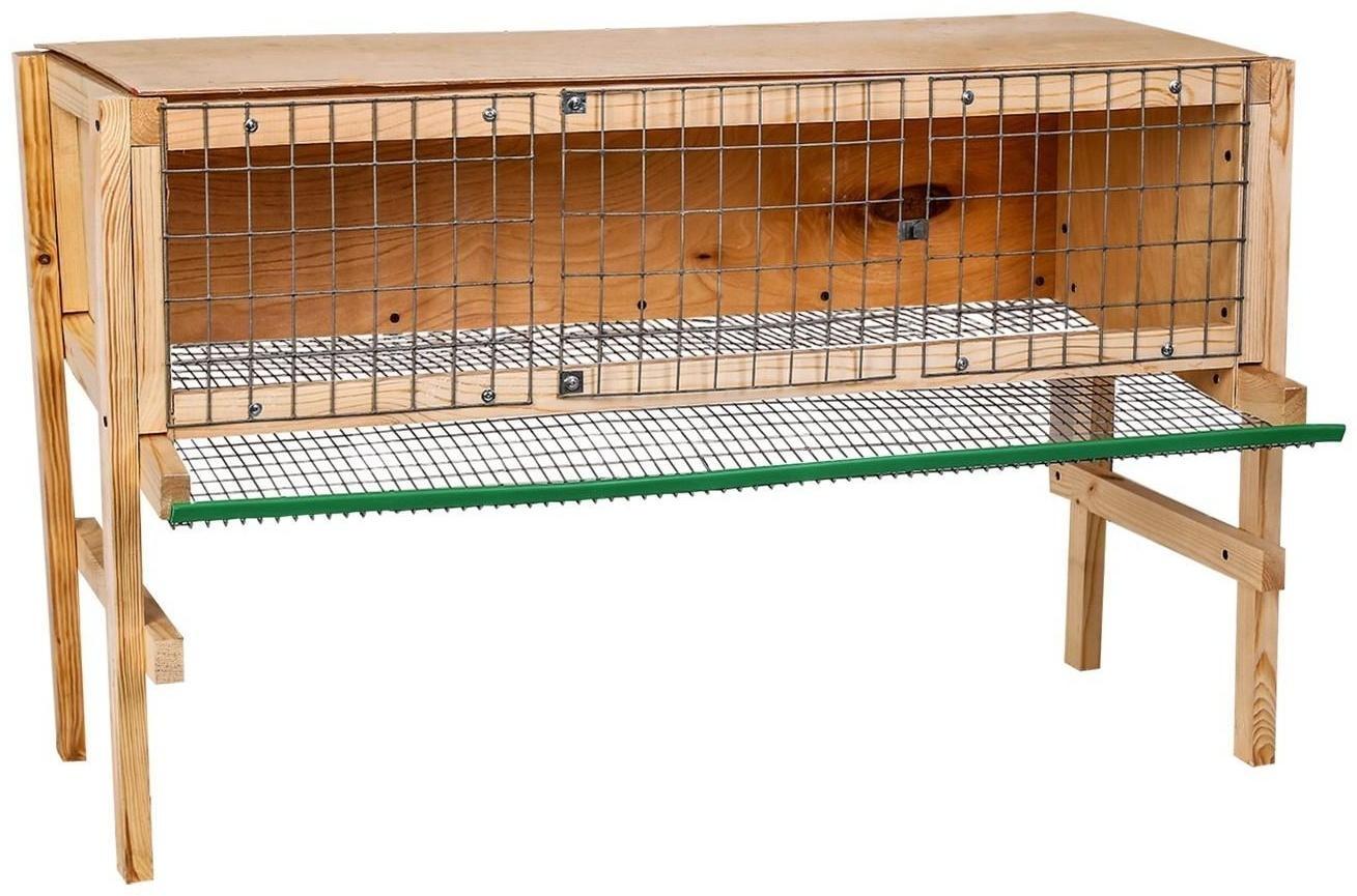Клетка для перепелов, 100 × 60 × 35 см, на 25-40 голов, с яйцесборником, деревянная