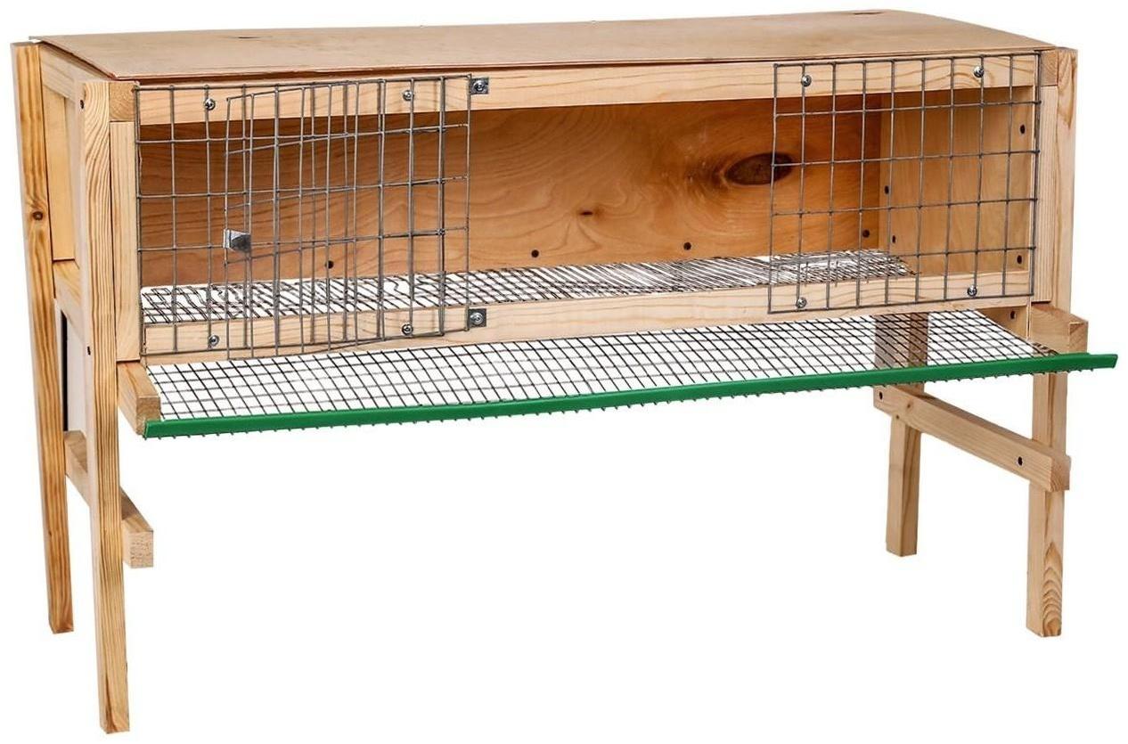 Клетка для перепелов, 100 × 60 × 35 см, на 25-40 голов, с яйцесборником, деревянная