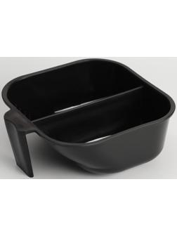 Чаша для окрашивания, с ручкой, 2 секции, 17,5 × 16 см, цвет чёрный