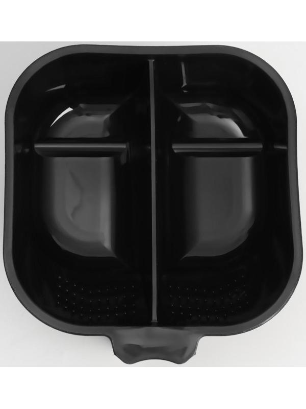 Чаша для окрашивания, с ручкой, 2 секции, 17,5 × 16 см, цвет чёрный