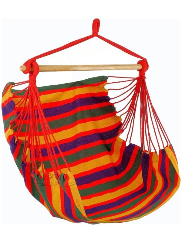 Гамак-кресло со спинкой, 100 х 150 х 130 см, хлопок, цвета МИКС