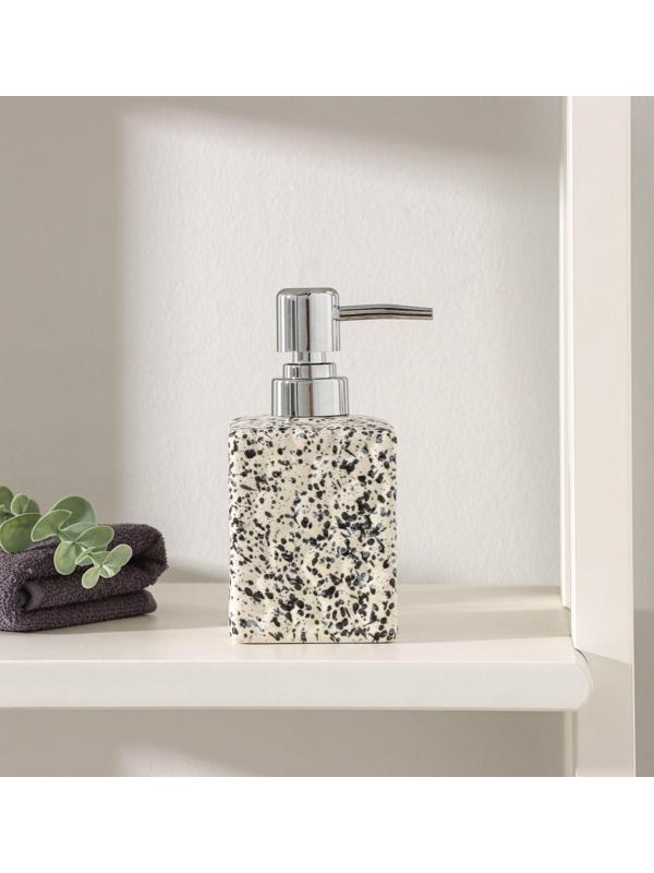 Дозатор для жидкого мыла Доляна «Гранит», 360 мл, цвет белый