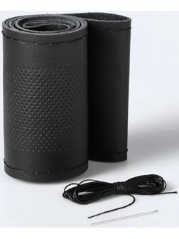 Сшивной чехол Cartage на руль 38 см, кожа PU, антискользящая, черный