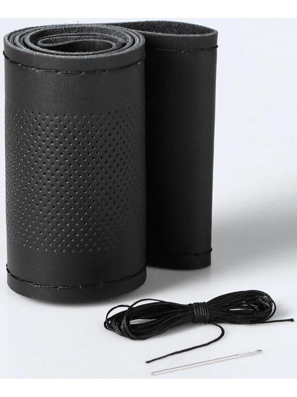 Сшивной чехол Cartage на руль 38 см, кожа PU, антискользящая, черный