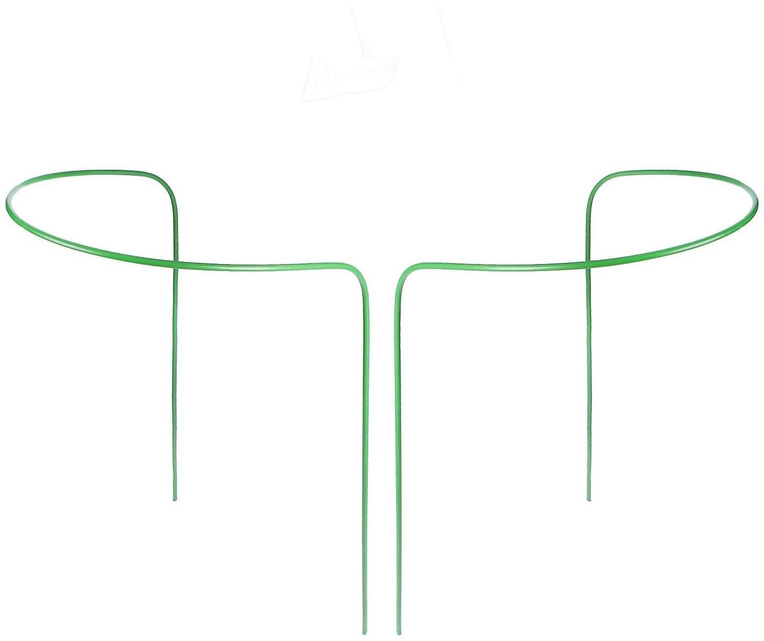 Кустодержатель, d = 40 см, h = 70 см, ножка d = 0.3 см, металл, набор 2 шт., зелёный