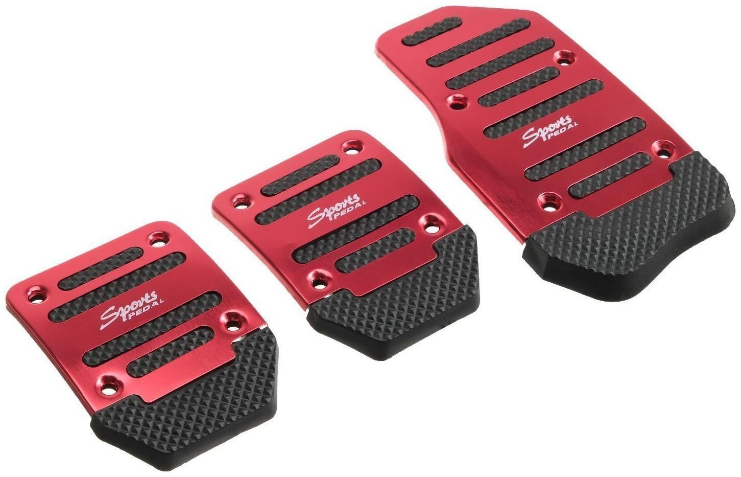 Накладки на педали Cartage, антискользящие, красный, набор 3 шт