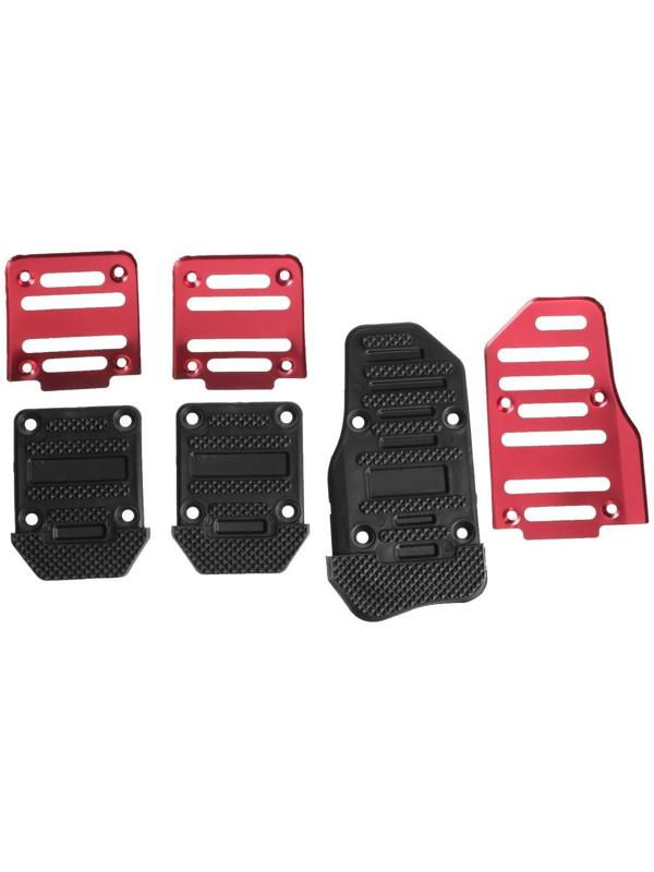 Накладки на педали Cartage, антискользящие, красный, набор 3 шт