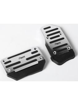 Накладки на педали Cartage, антискользящие, хром, набор 2 шт