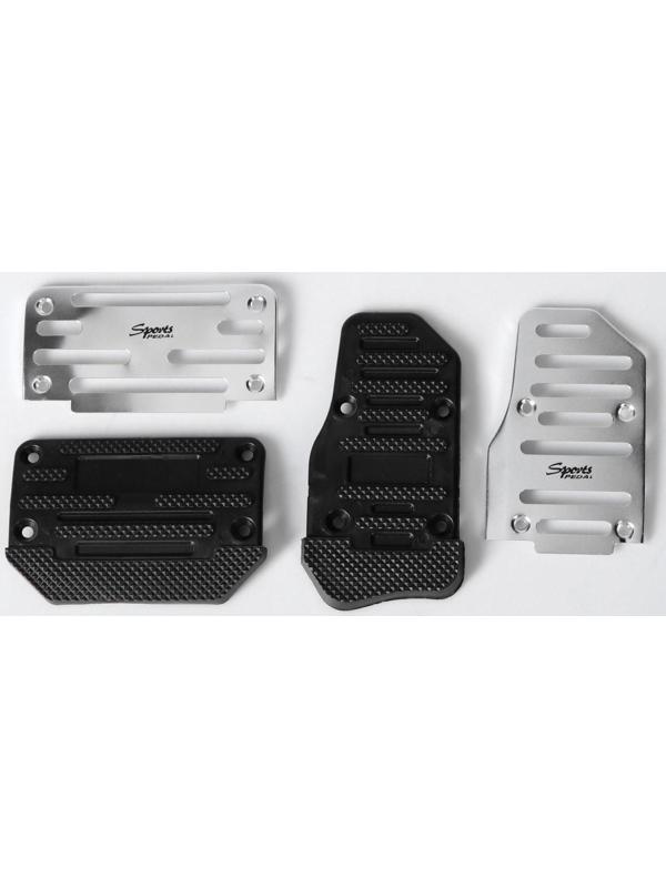 Накладки на педали Cartage, антискользящие, хром, набор 2 шт