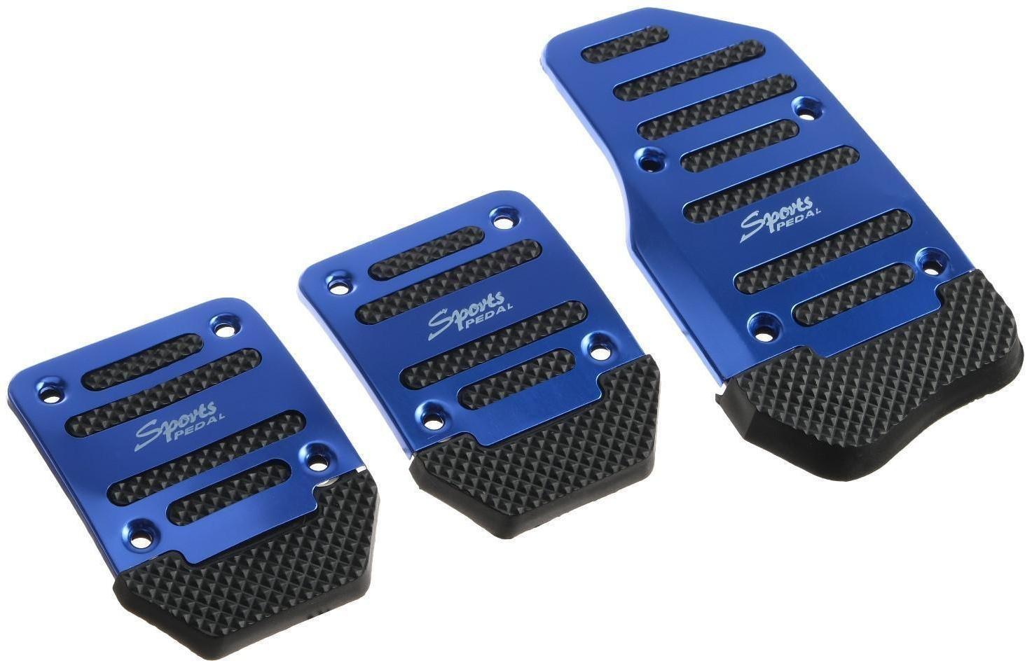 Накладки на педали Cartage, антискользящие, синий, набор 3 шт