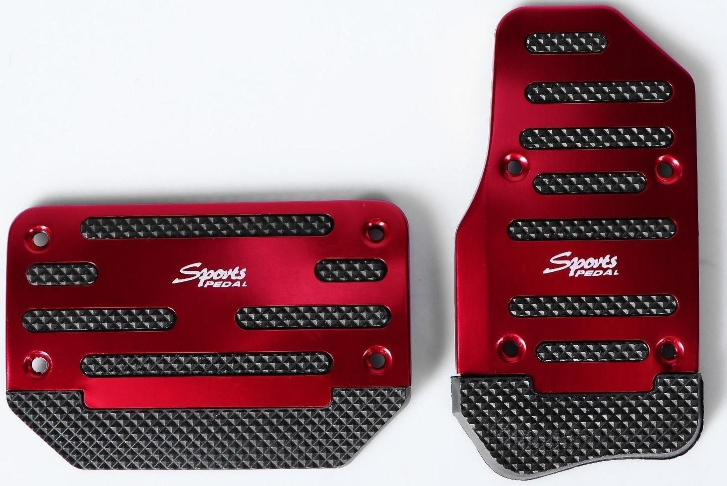 Накладки на педали Cartage, антискользящие, красный, набор 2 шт