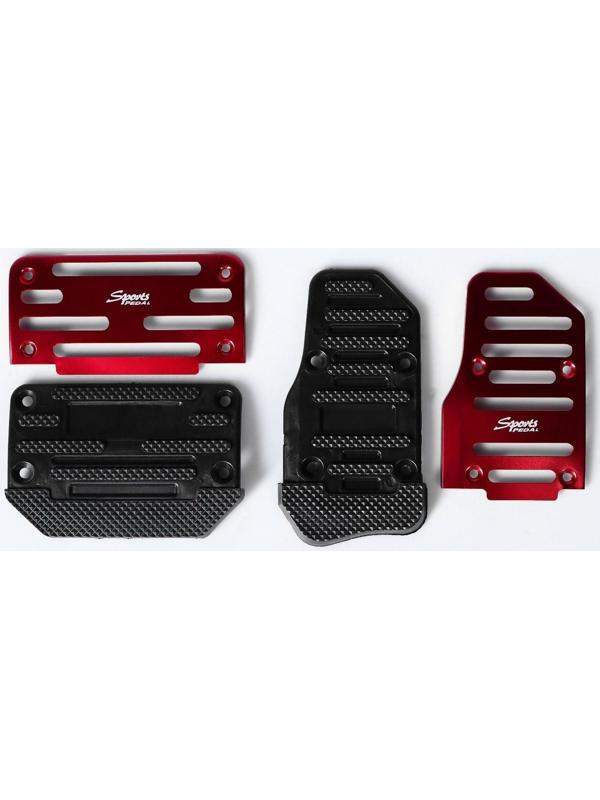 Накладки на педали Cartage, антискользящие, красный, набор 2 шт