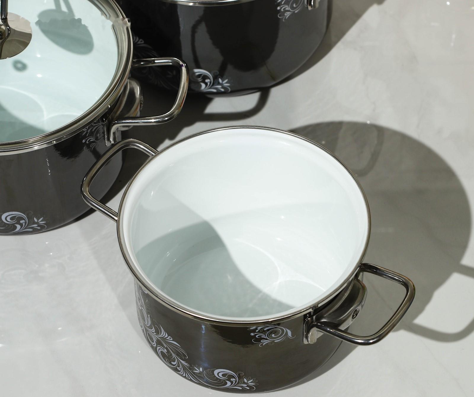 Набор кастрюль Iseberg, 3 предмета: 2 л, 3 л, 4 л, цвет чёрный