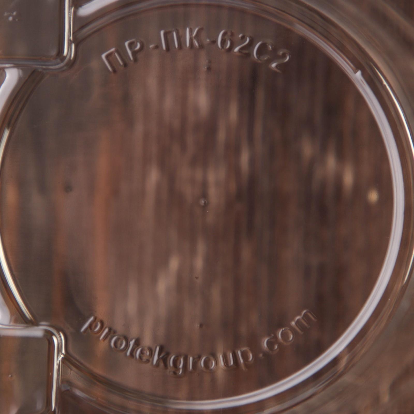 Контейнер одноразовый с неразъёмной крышкой ПР-ПК62С2 на 2 кекса, 18,8×13,8 см, 200 шт/уп