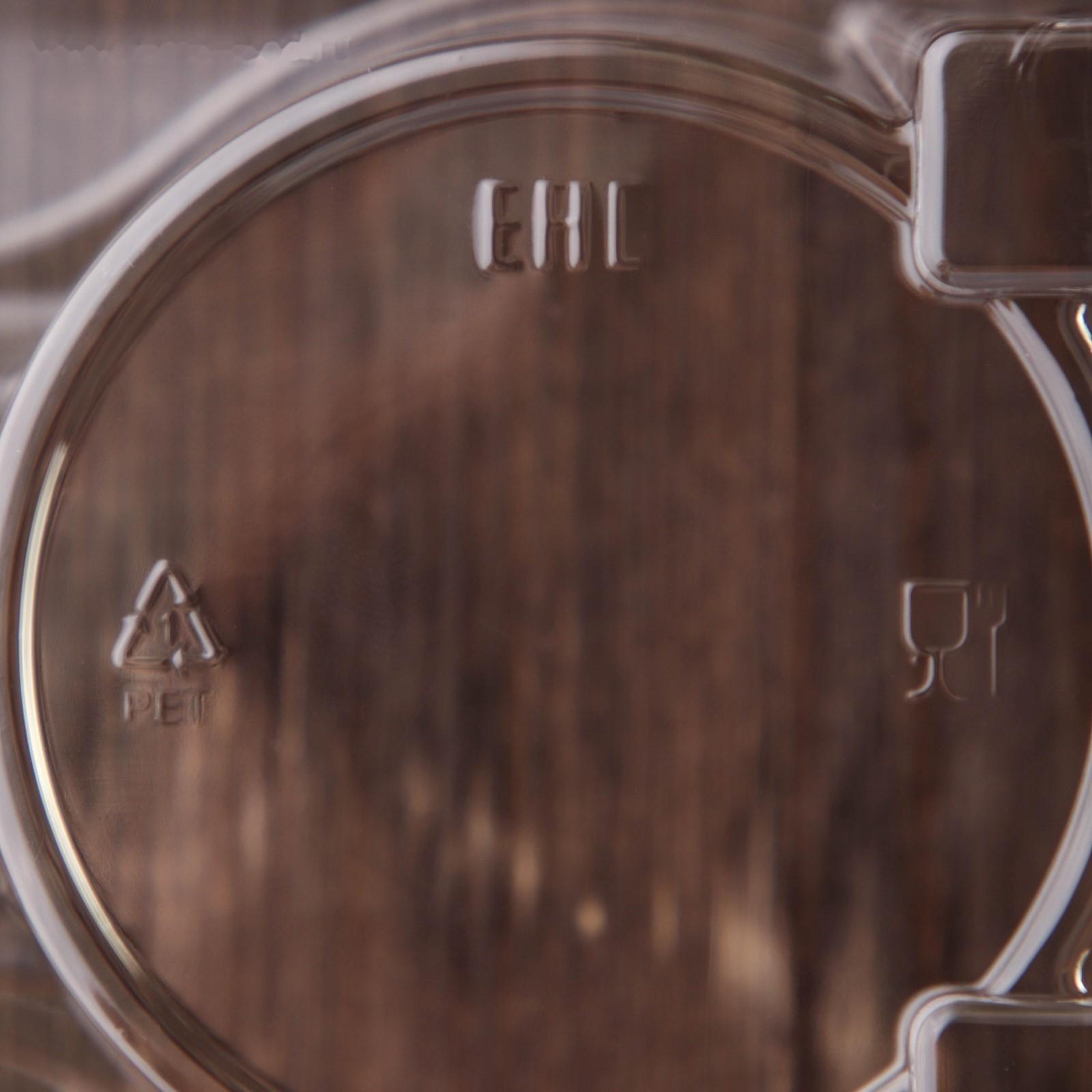 Контейнер одноразовый с неразъёмной крышкой ПР-ПК62С2 на 2 кекса, 18,8×13,8 см, 200 шт/уп