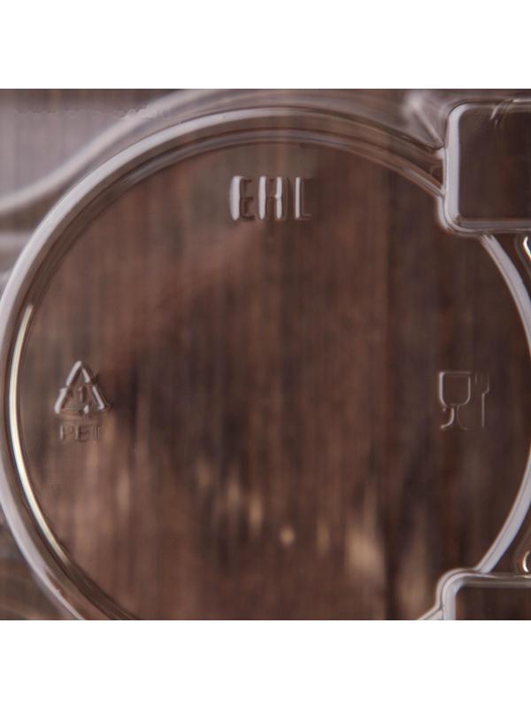 Контейнер одноразовый с неразъёмной крышкой ПР-ПК62С2 на 2 кекса, 18,8×13,8 см, 200 шт/уп