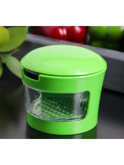 Приспособление для нарезки чеснока «Прино», 2 насадки, 7,5×7,5×6 см, цвет зелёный