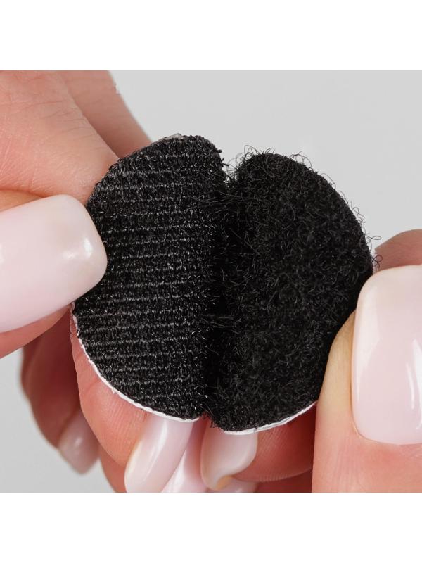 Набор липучек на клеевой основе, d = 3 см, 4 пары/8 шт, цвет чёрный