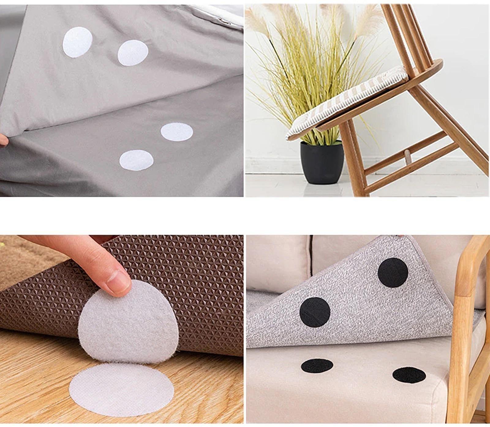 Набор липучек на клеевой основе, d = 3 см, 4 пары/8 шт, цвет белый