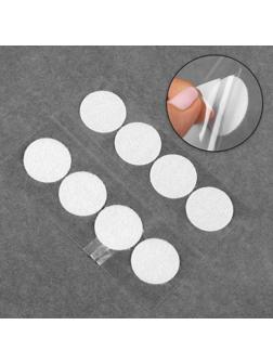 Набор липучек на клеевой основе, d = 3 см, 4 пары/8 шт, цвет белый
