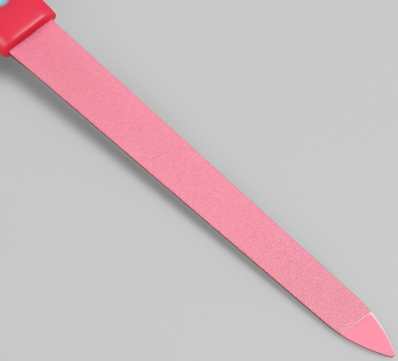 Пилка металлическая для ногтей, прорезиненная ручка, 14 см, цвет МИКС