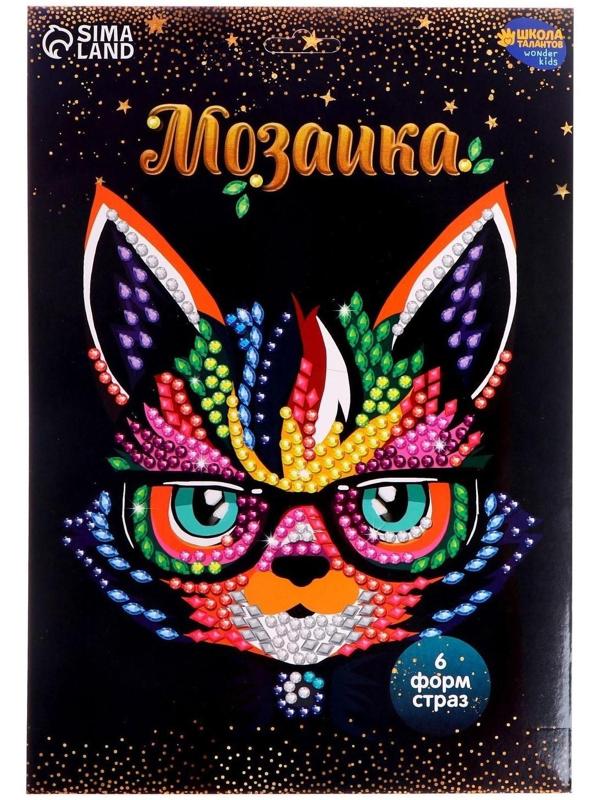 Мозаика стразами «Кот в очках». Набор для творчества