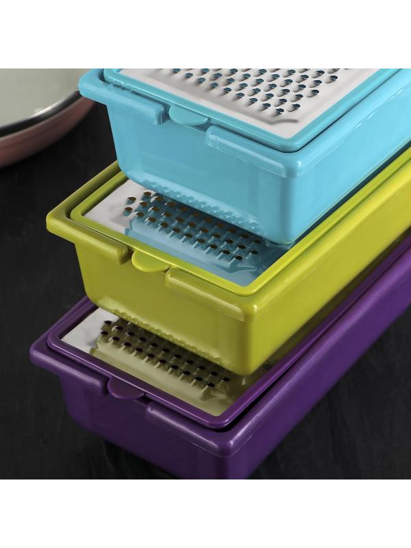 Тёрка с контейнером «Маргарита», 26×12×7 см, цвет МИКС