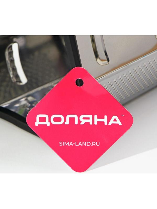 Тёрка шестигранная Доляна «Нео», 13×10×21 см, прорезиненное дно, цвет чёрный, красный