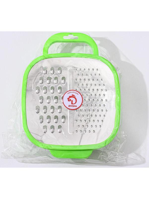 Тёрка с контейнером Доляна «Универсал», 2 в 1, 23×18×5 см, цвет МИКС