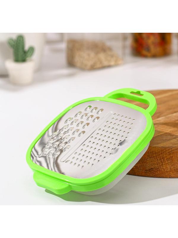 Тёрка с контейнером Доляна «Универсал», 2 в 1, 23×18×5 см, цвет МИКС