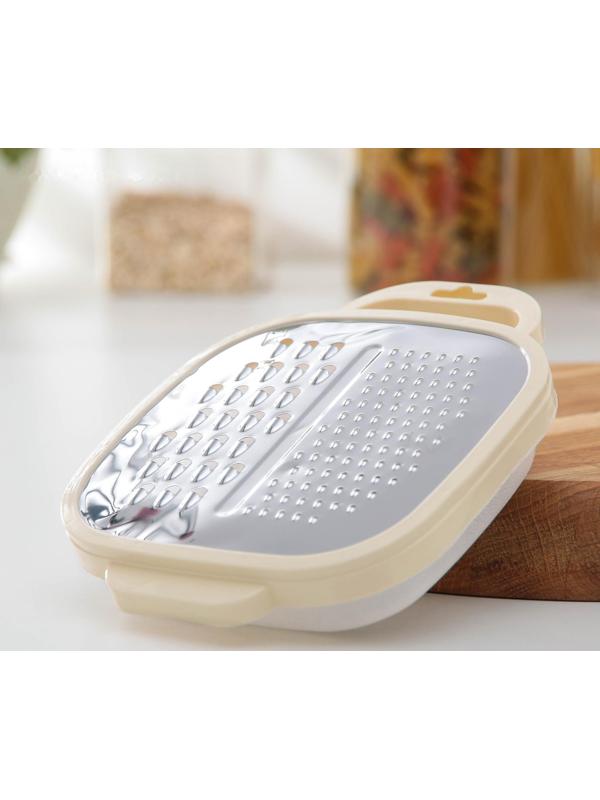 Тёрка с контейнером Доляна «Универсал», 2 в 1, 23×18×5 см, цвет МИКС