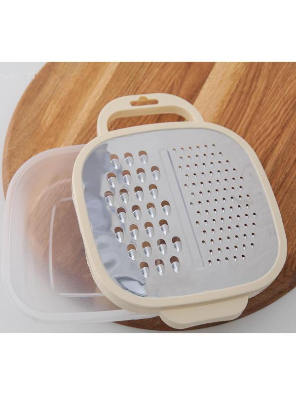 Тёрка с контейнером Доляна «Универсал», 2 в 1, 23×18×5 см, цвет МИКС