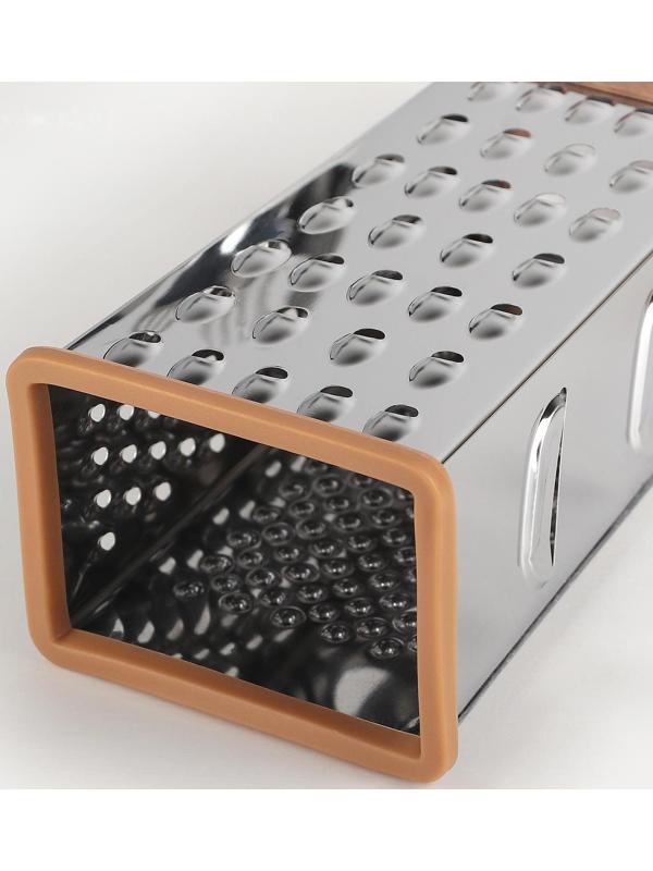 Тёрка четырёхгранная Доляна «Деревенька», 22×9 см, цвет коричневый